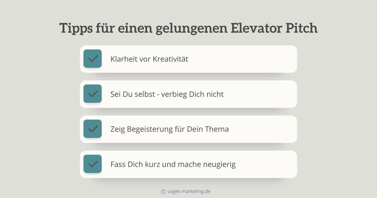 Tipps für einen guten Elevator Pitch